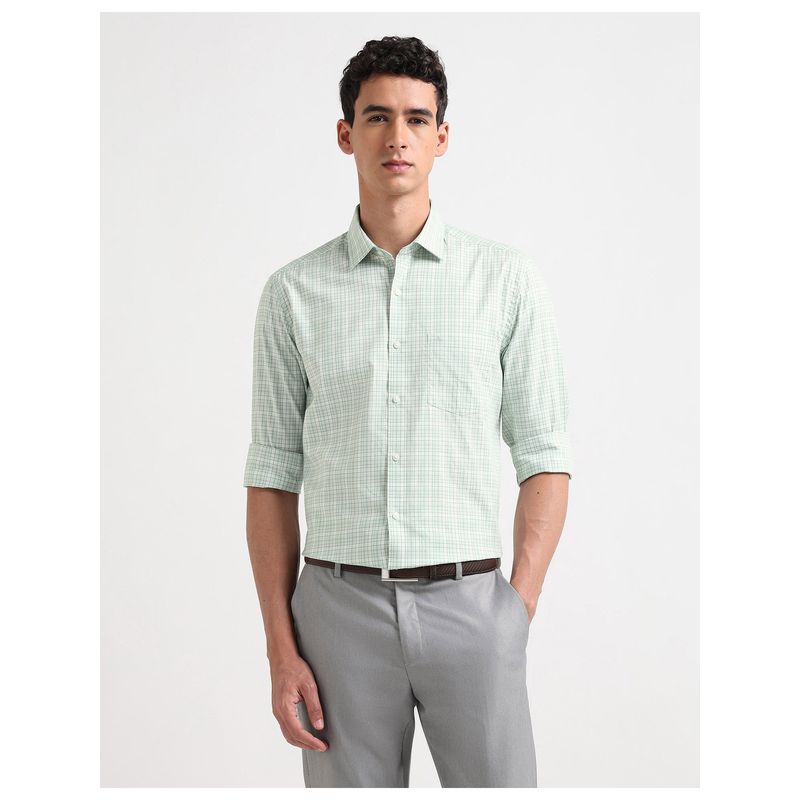 Arrow Green Cotton Full Sleeves Shirt (38)