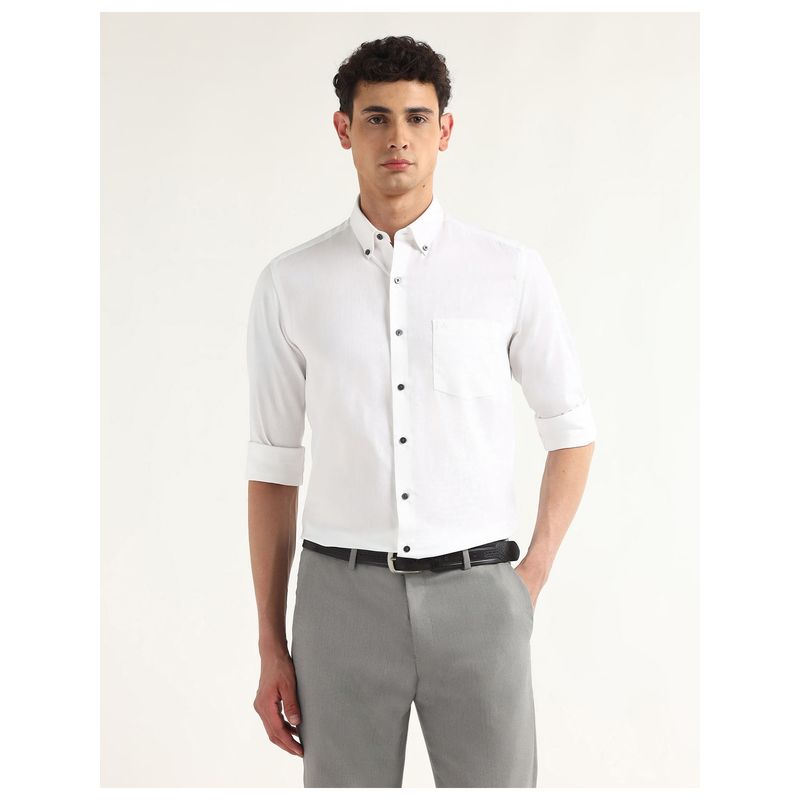 Arrow White Cotton Full Sleeves Shirt (40)