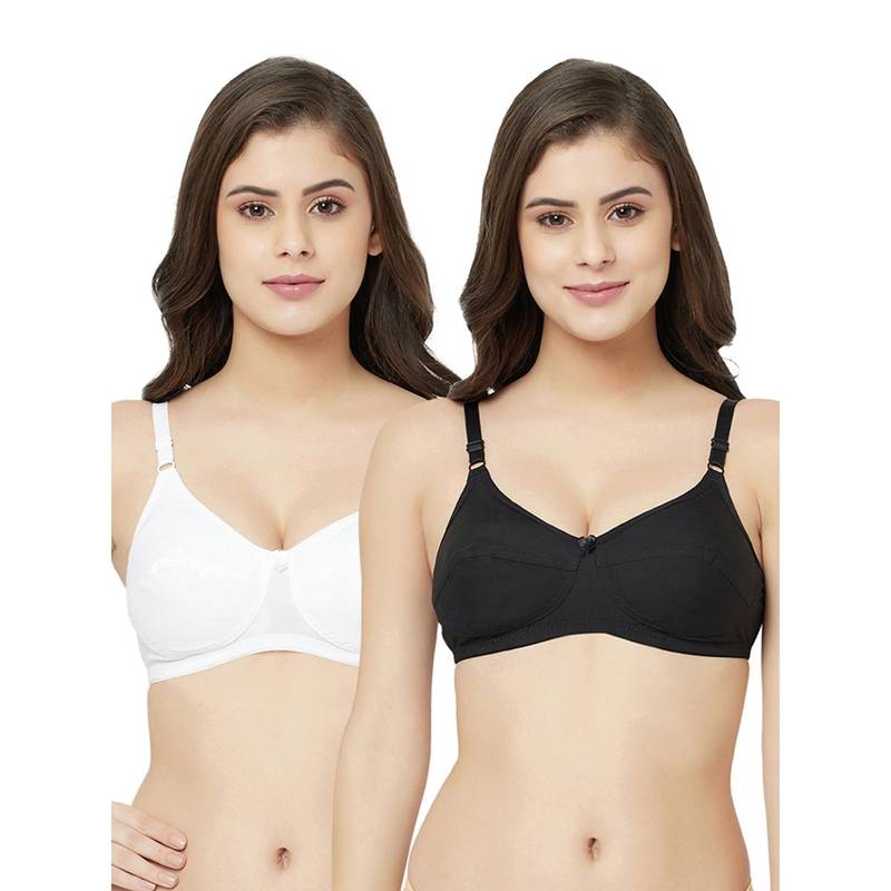 Groversons Paris Beauty Non-Padded Wirefree Full-Coverage Bra-PO2 (30B)