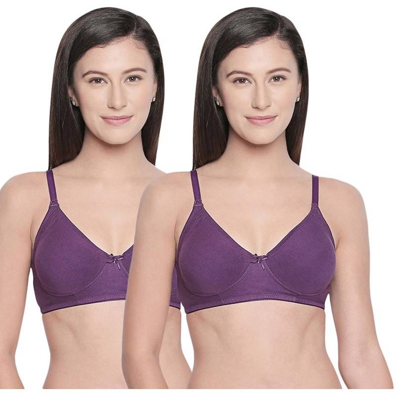 Bodycare B, C & D Cup Perfect Coverage Bra In 100% Cotton-Pack Of 2 - Purple (36C)