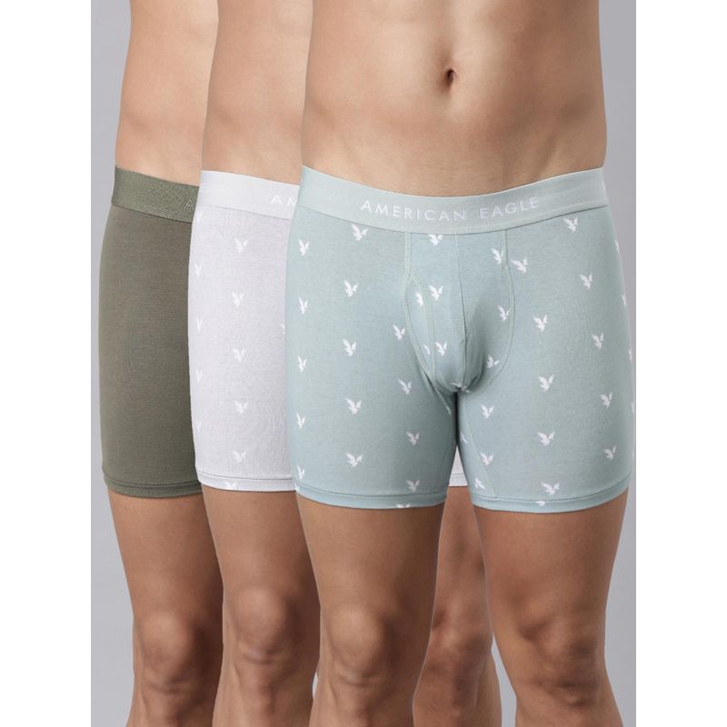 American Eagle Mens Multi-Color 6 Classic Pack of 3 Boxer Briefs (S)