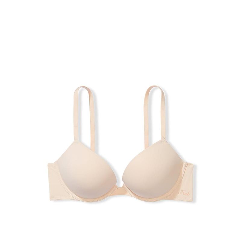 Victoria's Secret PINK Wear Everywhere Wear Everywhere Super Push-Up Beige Bra (36C)