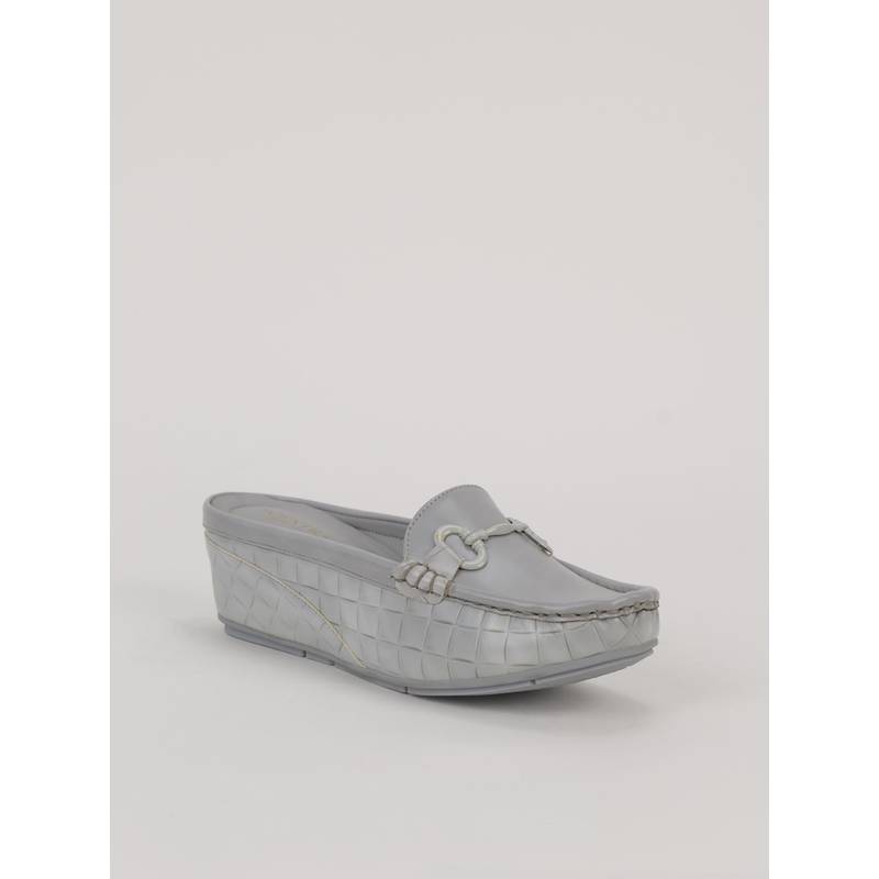 SCENTRA Women Grey Heels Mules (EURO 37)