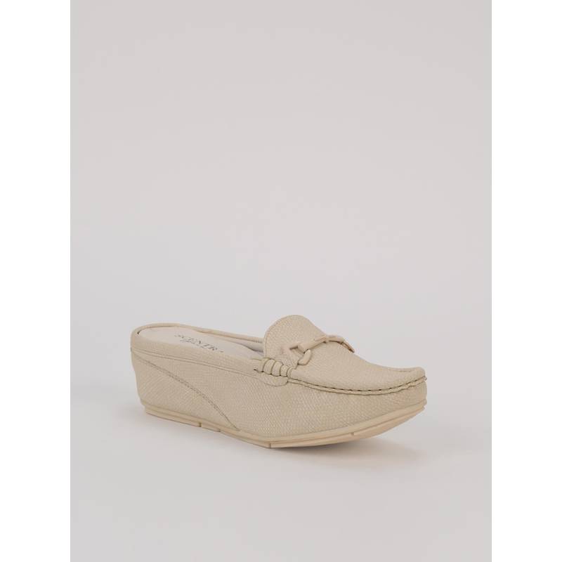 SCENTRA Women Cream Heels Mules (EURO 38)