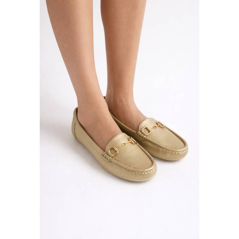 SCENTRA Women Gold Loafers (EURO 38)