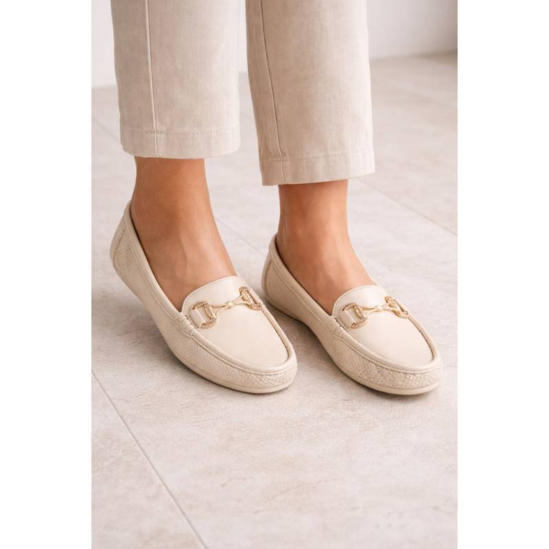 SCENTRA Women Cream Loafers (EURO 36)