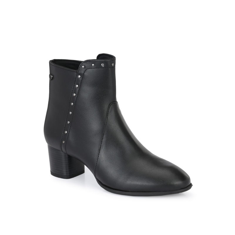 Delize Women's Black Solid Ankle Boots: Buy Delize Women's Black Solid ...