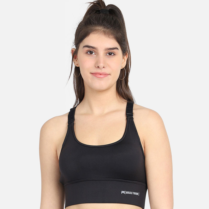 Muscle Torque Running/workout High Impact Adjustable Sports Bra - Black (S)