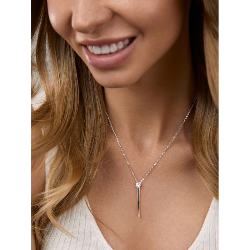 Buy MINUTIAE Silver Plated Solitaire Javelined Pendant Necklace