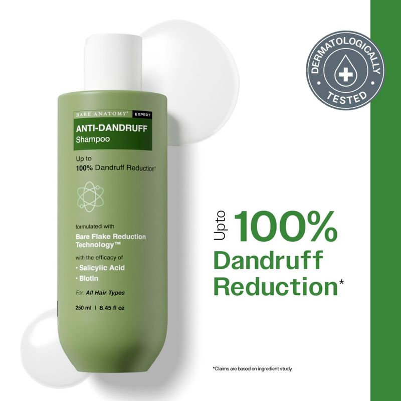 Bare Anatomy Anti-Dandruff Shampoo with Salicylic Acid Up to 100% Dandruff Reduction