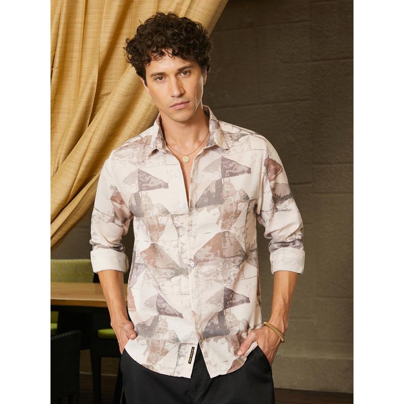 CAHOOT Men Saltbox Beige Faded Alps Shirt (L)