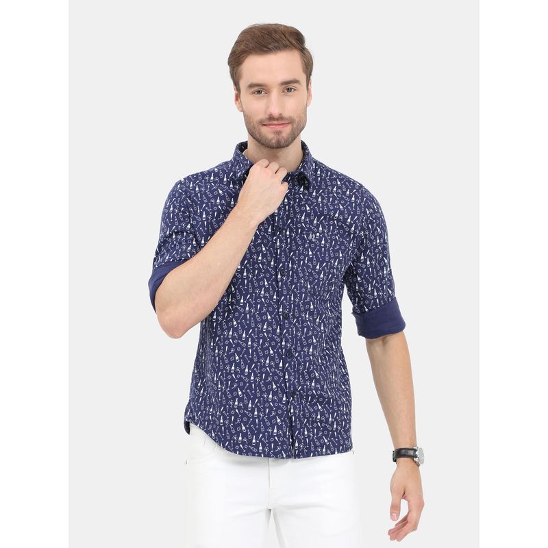 VUDU Blue Cocktail Print Shirt (S)