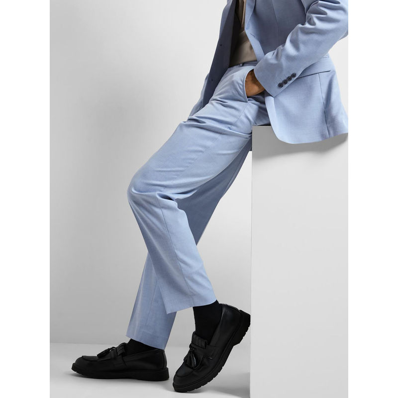 Selected Blue Mid Rise Suit-Set Trousers (40)