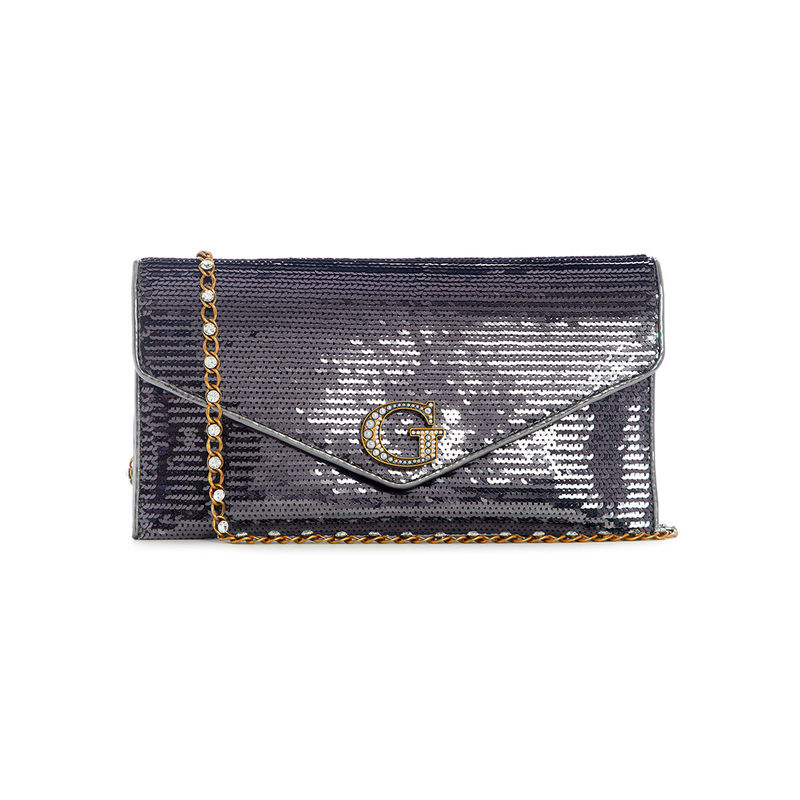 Buy Guess Women Grey Embellished Envelope With Magnetic Button Closure ...