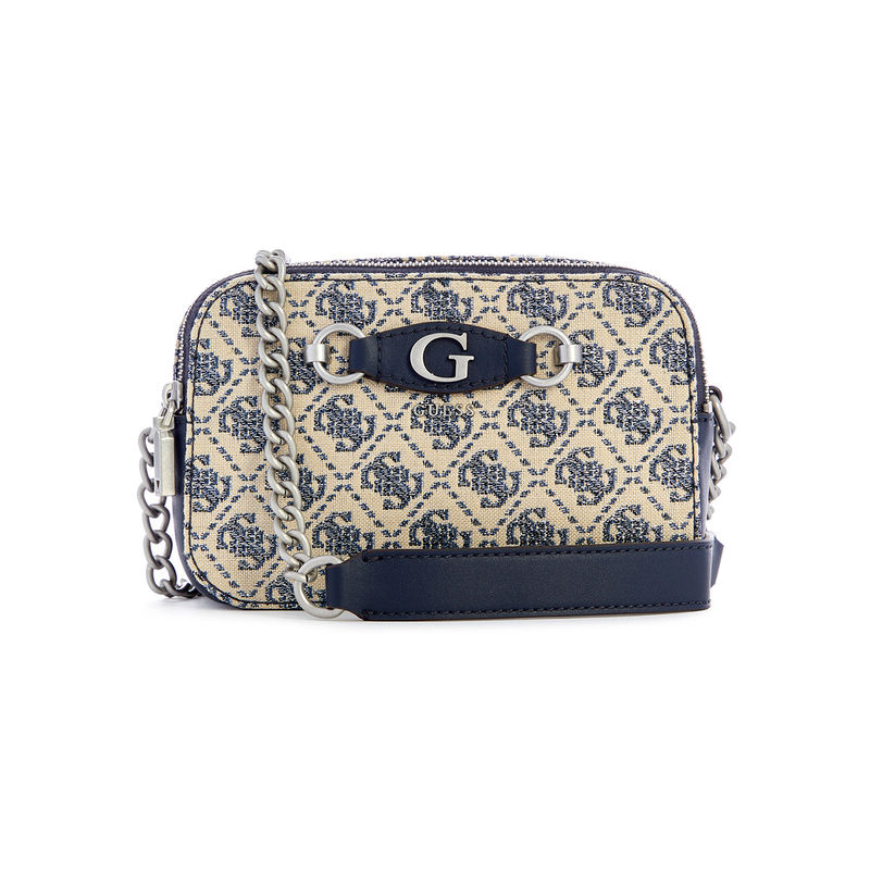 Buy Guess Women Blue Textured Camera Bag With Zip Closure Online