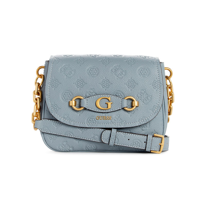 Buy Guess Women Blue Textured Shoulder Bag With Magnetic Button Closure ...