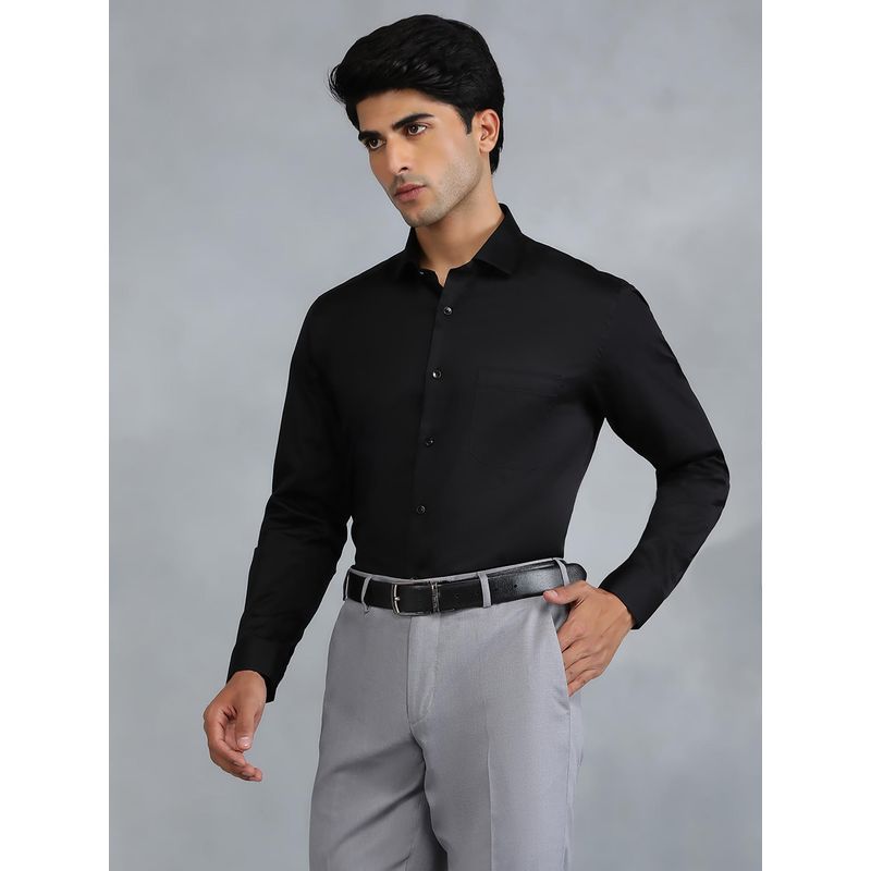 Greenfibre Black 100 Percentage Cotton Solid Party Wear Shirt (39)