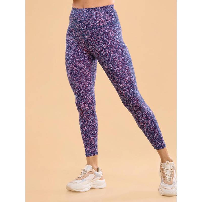 Enamor High Rise Ankle Length Elasticated Waist Printed Legging For Women - A607 (S)