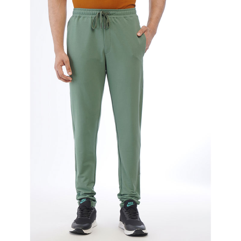 JadeBlue Mens Olive Cotton Stretch Slim Fit Solid Trackpant (44)