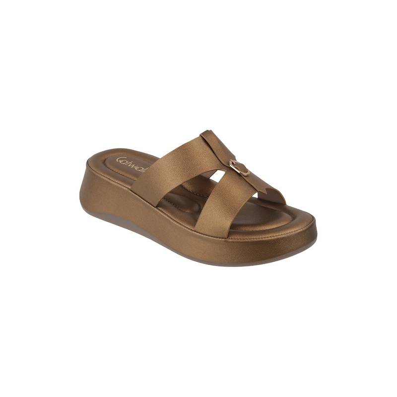 Catwalk Women COURT Solids Sandals - Brown (UK 5)