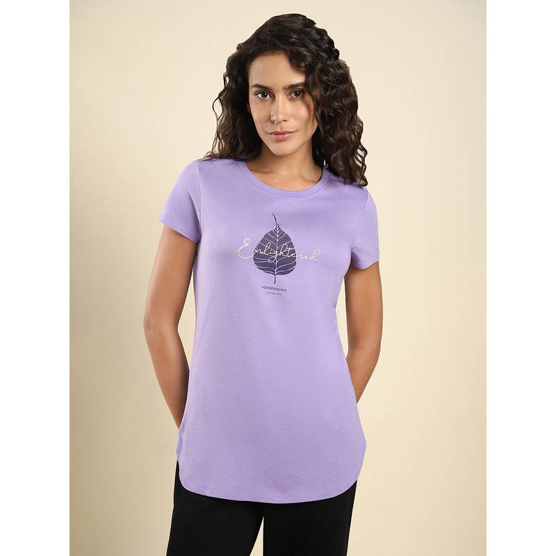 Van Heusen Women Round Neck & Short Sleeve Lounge T-Shirt Bougainvillea ENLIGHTENED (L)