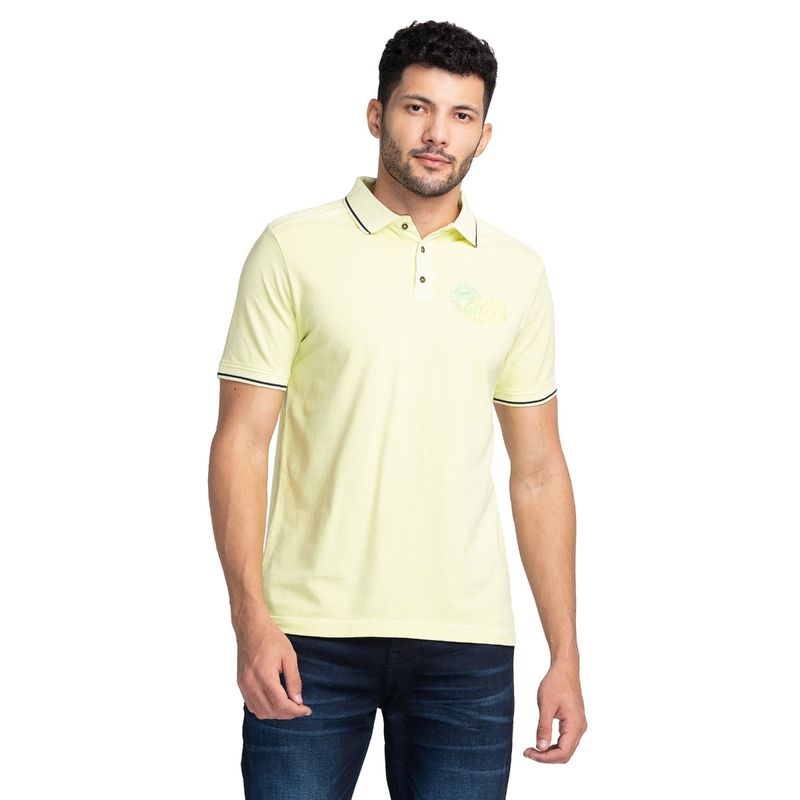 Being Human Men Short Sleeve Regular Fit Polo T-Shirt Yellow (S)