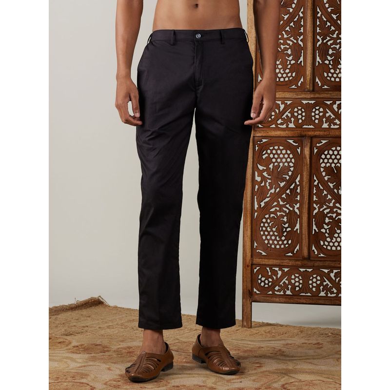 Vastramay Men's Black Cotton Pant Style Pyjama (38)