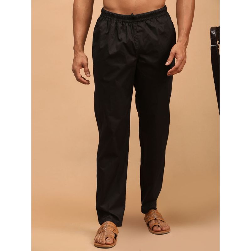 Vastramay Men's Black Cotton Pant Style Pyjama (M)