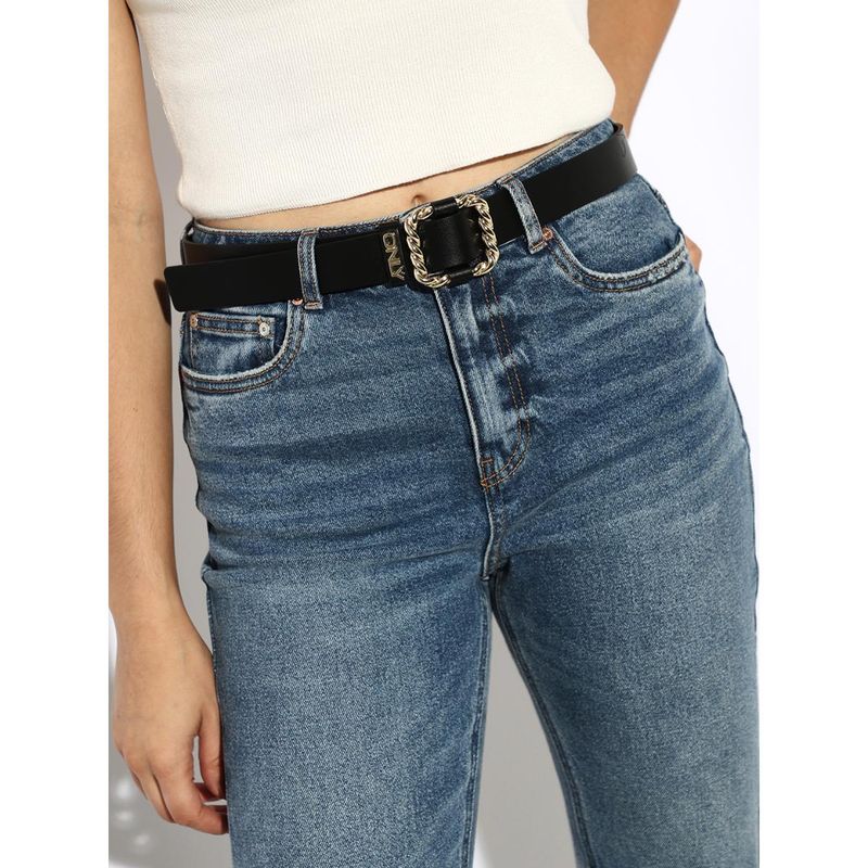 ONLY Textured Belt with Gold Metal Buckle (34)