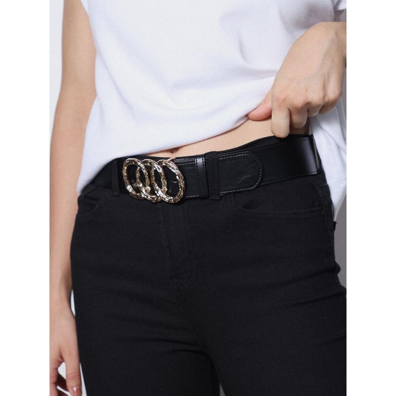 ONLY Textured Belt with Gold Metal Buckle (32)