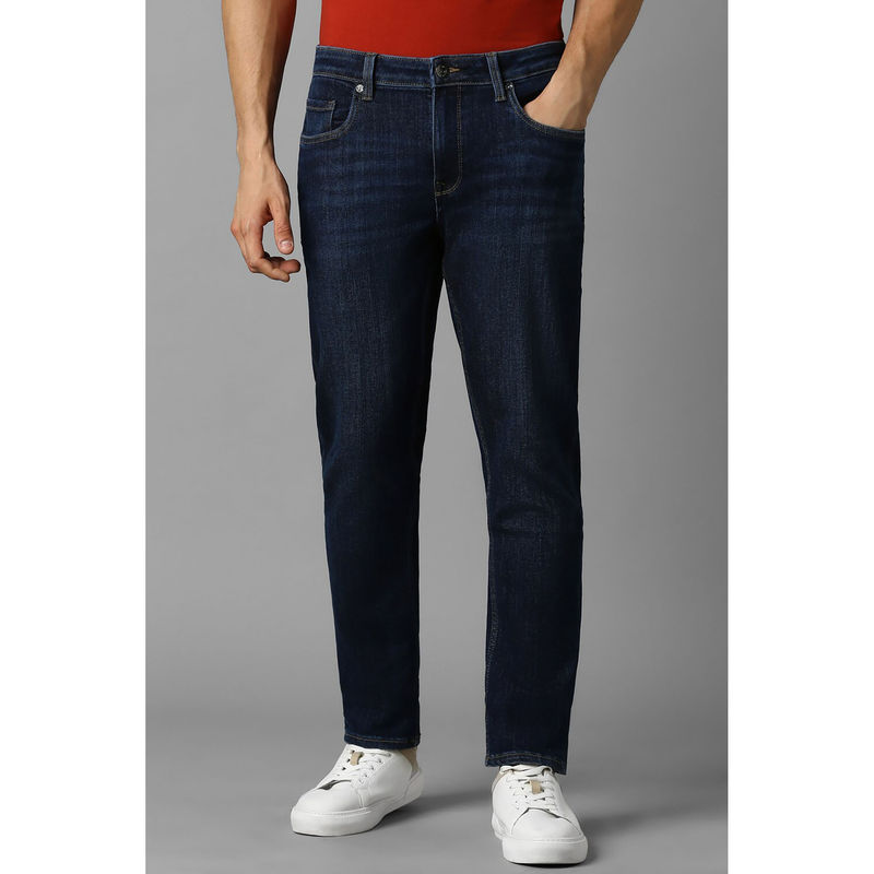 Louis Philippe Men Navy Blue Light Slim Fit Jeans (38)