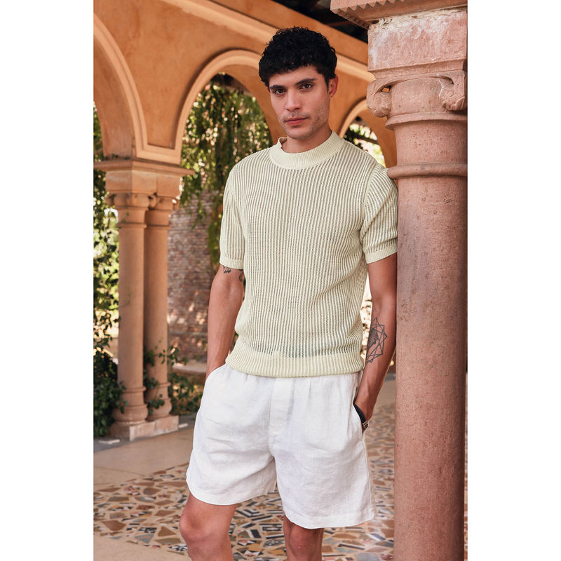 PRIMAL GRAY Ivory Mesh Knit T-Shirt (S)