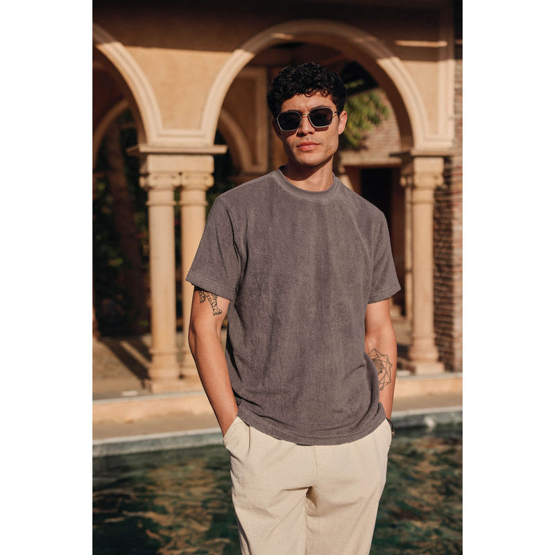 PRIMAL GRAY Grey Towel Terry T-Shirt (S)