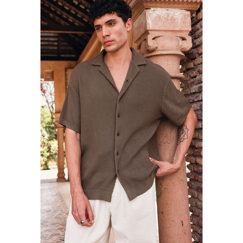 PRIMAL GRAY Beige Flat Structure Shirt (L)