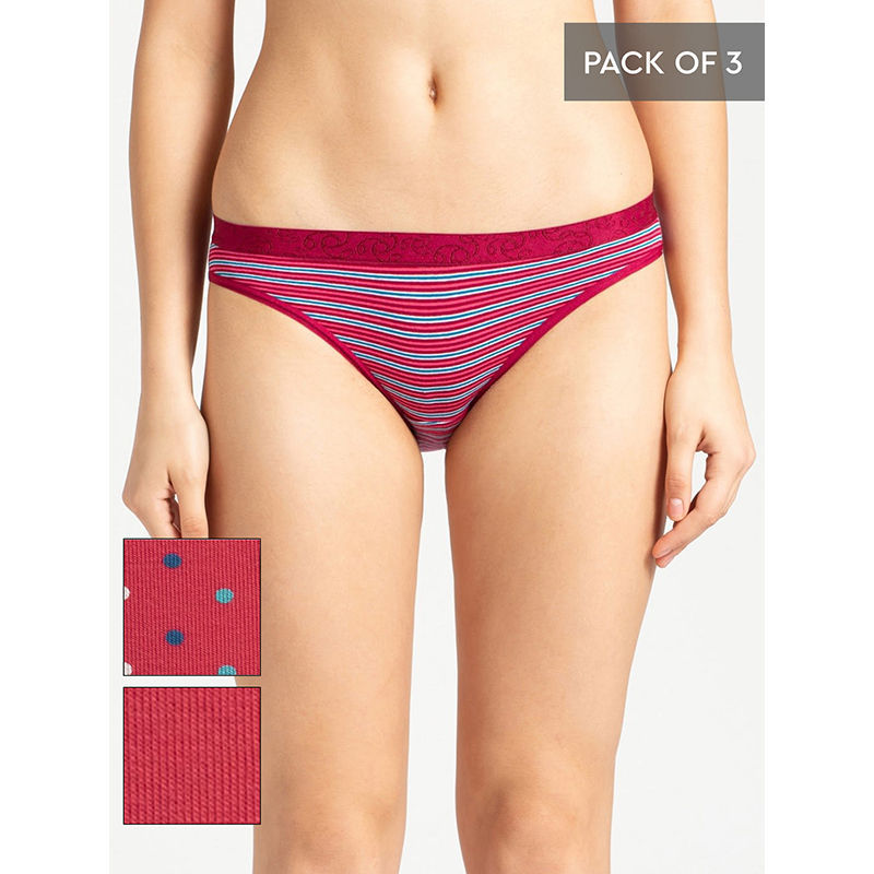 Jockey Assorted Colors Bikini Pack Of 3 Style Number-3005 - (XL)