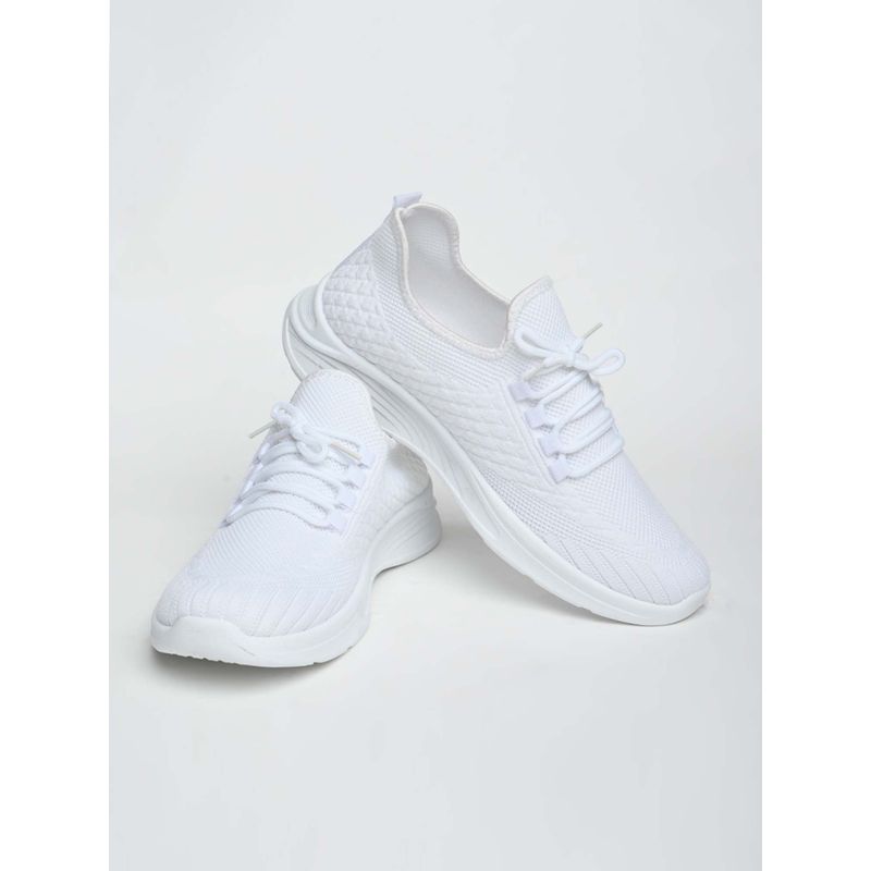 Snitch White Textured Knit Sneakers (EURO 41)