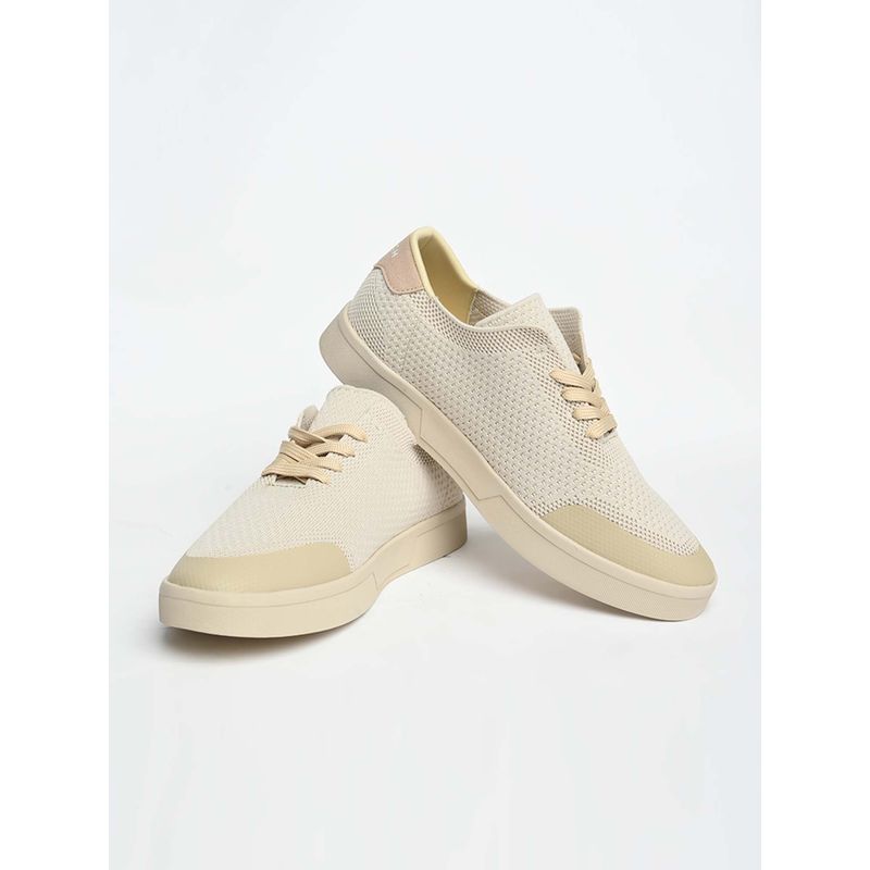 Snitch Beige Textured Mesh Sneakers (EURO 44)