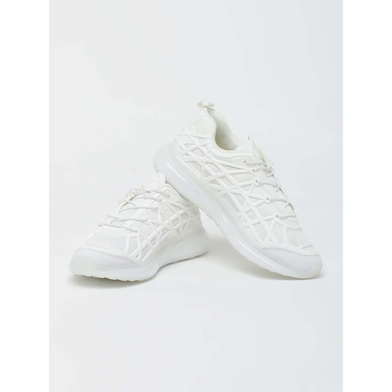 Snitch White Textured Casual Sneakers (EURO 40)