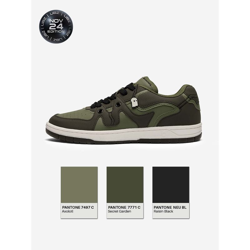 The Souled Store Originals UBZ : Trooper Men Olive Low Top Sneakers (UK 11)