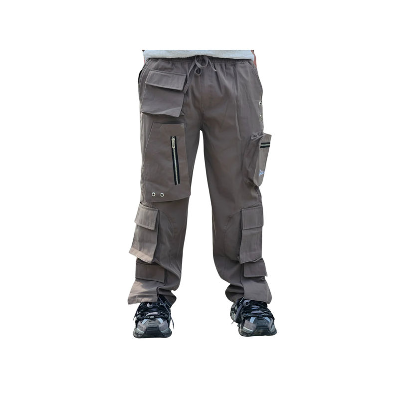 BOTABOCHI Men's Street Style Brown Cargo Pants (M)