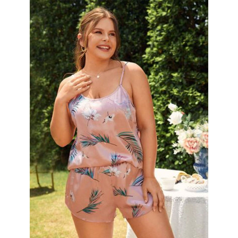 Ansee by Addery Plus Size - Satin Nightsuit (Set of 2) (2XL)