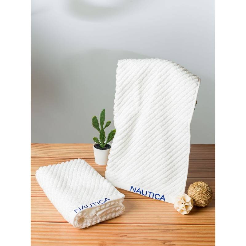 Buy Nautica Fluffy Zero Twist 100% Cotton Towel -2Pc Hand Towel