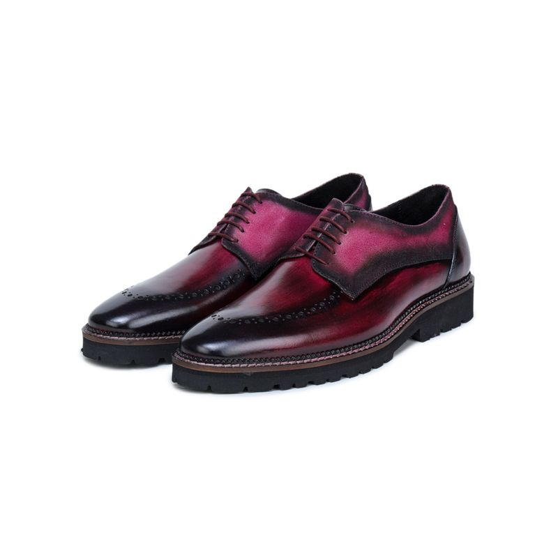 Mille Dollari Men Heath Designer Brogues - Burgundy (UK 5)
