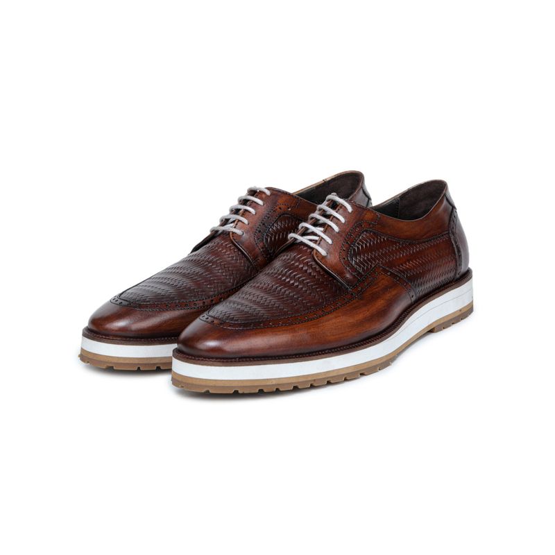 Mille Dollari Men Stefano Weaved Brogues - Brown (UK 5)