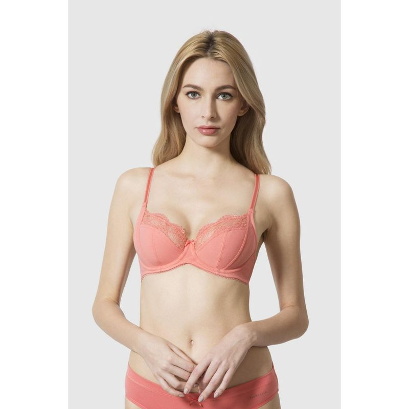 Van Heusen Woman Lingerie and Athleisure Wired Lace Tipped Antibacterial Bra (38D)