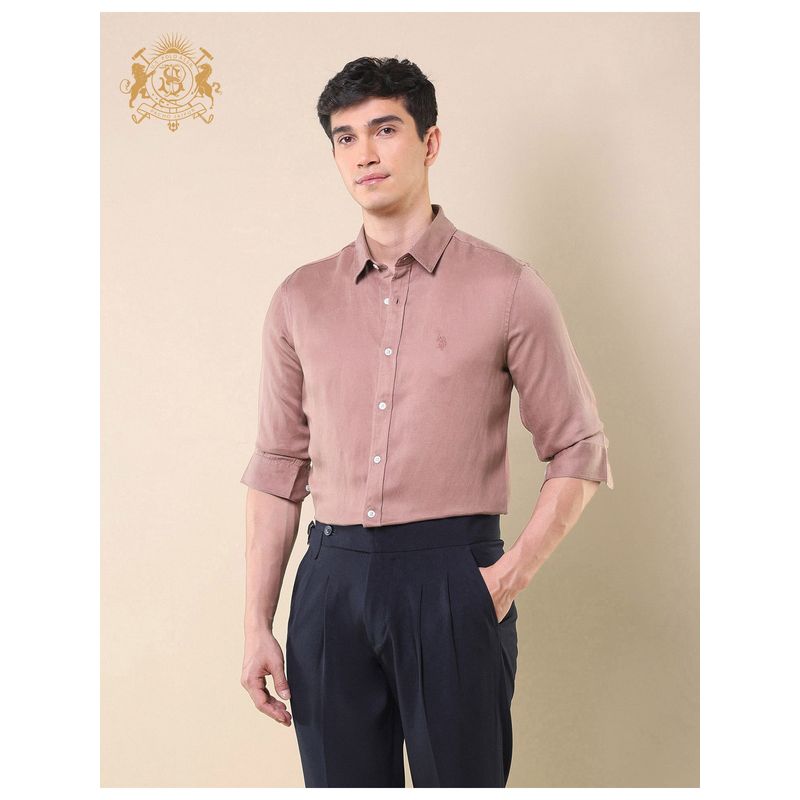 U.S. POLO ASSN. Pink Tencel Solid Shirt (44)
