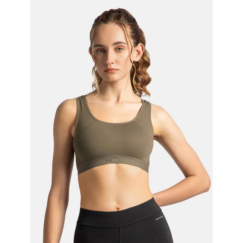 Jockey AP20 Wire Free Tatel Nylon Elastane Active Wear Sports Bra - Earth (M)
