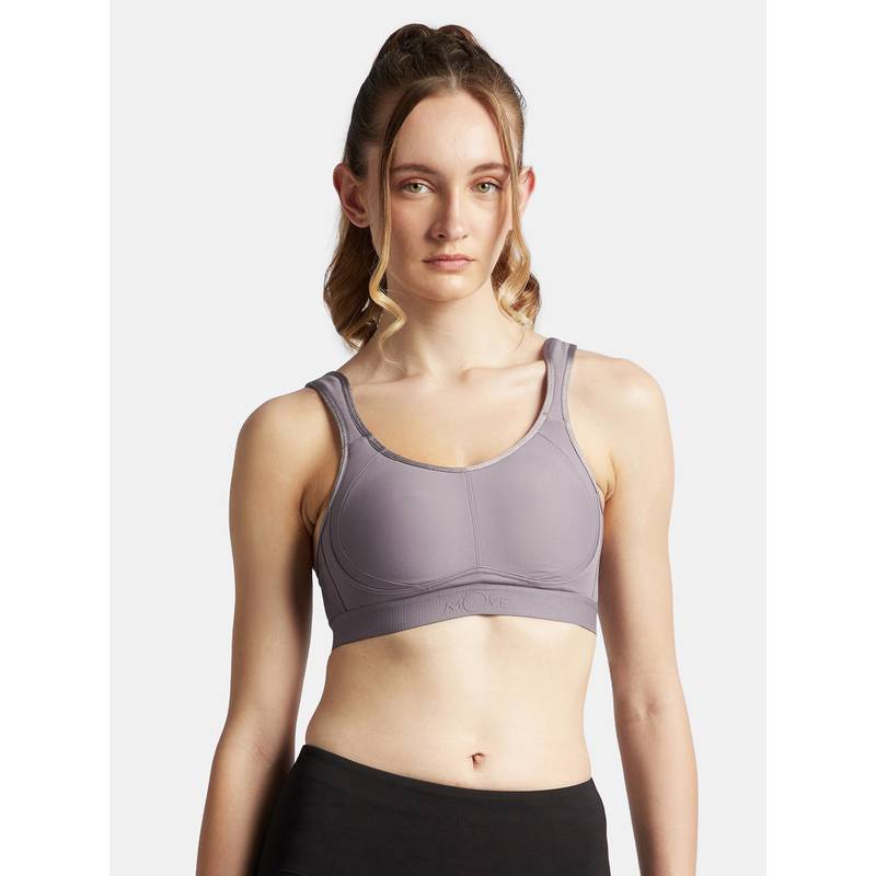 Jockey MI11 Wire free Plus Size Microfiber Elastane Active Wear Sports Bra-Minimal Grey (34DD)