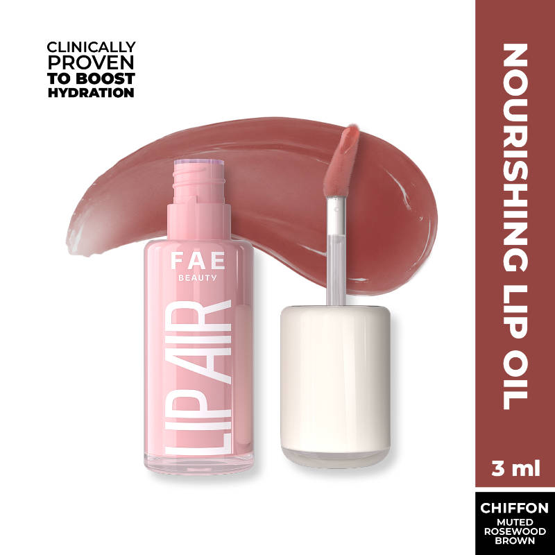 FAE Beauty Lip Air Ultra-Nourishing Lip Oil | Non-Sticky, Sheer Tinted, Glassy Finish | Chiffon