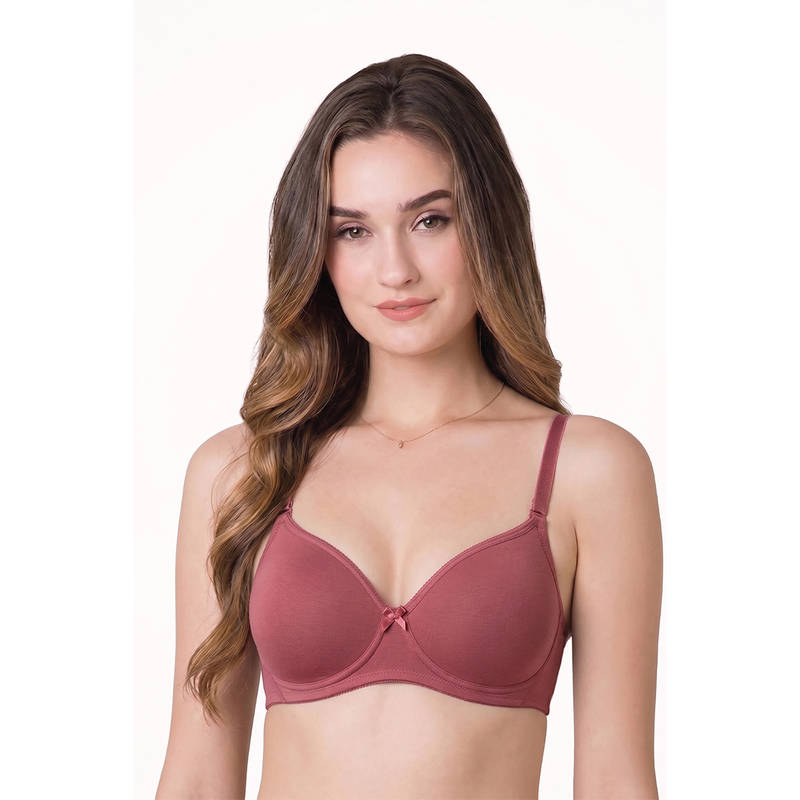 Van Heusen Women Solid Anti Bacterial Wireless Full Coverage Padded Bra Mauve (38B)